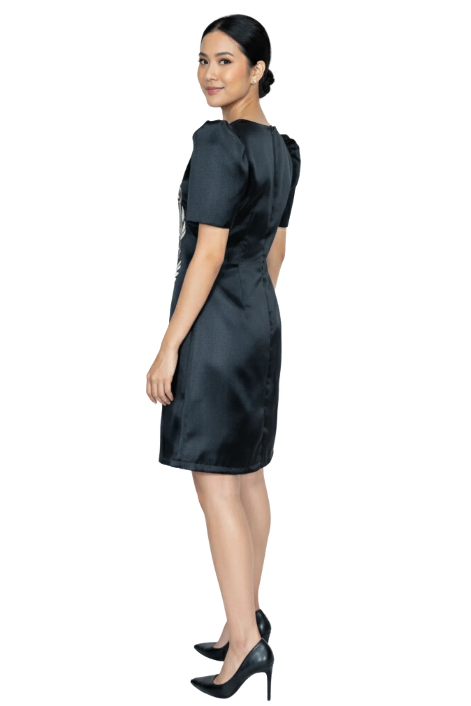 Organza Filipiniana Black Barong Dress - Rizalyn - JK52 - Image 3