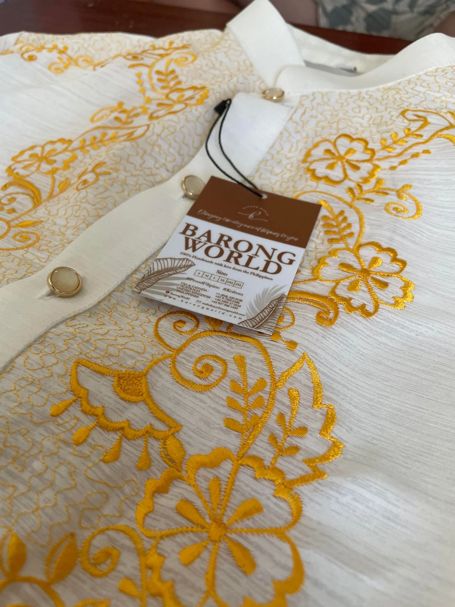 Jusilyn White Chinese Collar Modern Barong Tagalog - Raffy - JS129 - Image 4