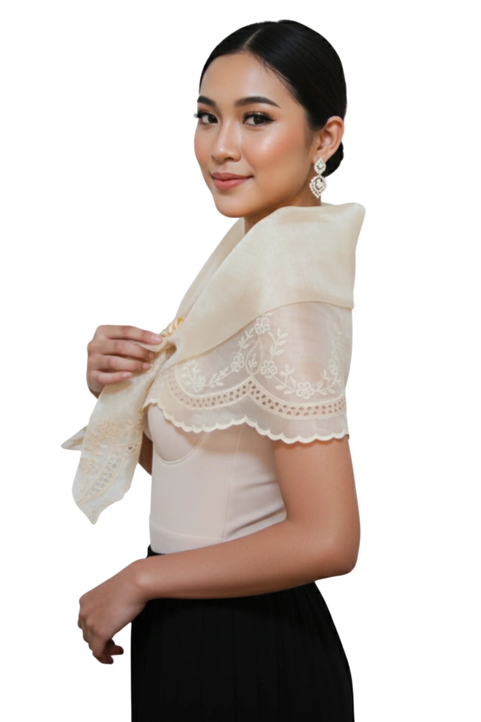 Organza Elegant Filipiniana Alampay - Marie - MRA01 - Image 3
