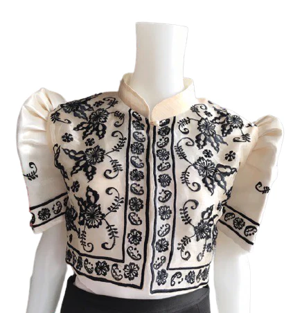 Organza Premium Embroidered  Modern Filipiniana Bolero - LJM003 - Image 3