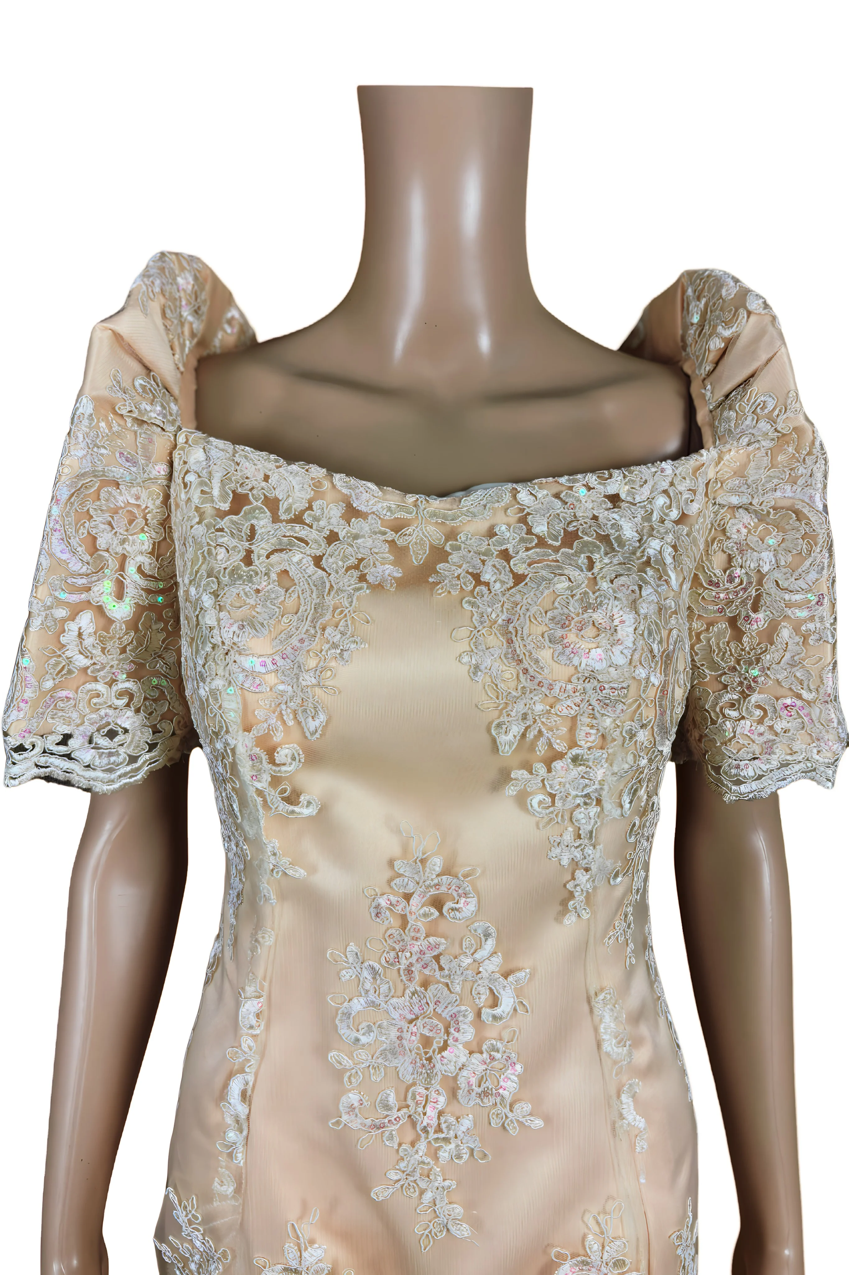 Filipiniana Lace Gown with Sequence Bids - Reina - JB114 - Image 8