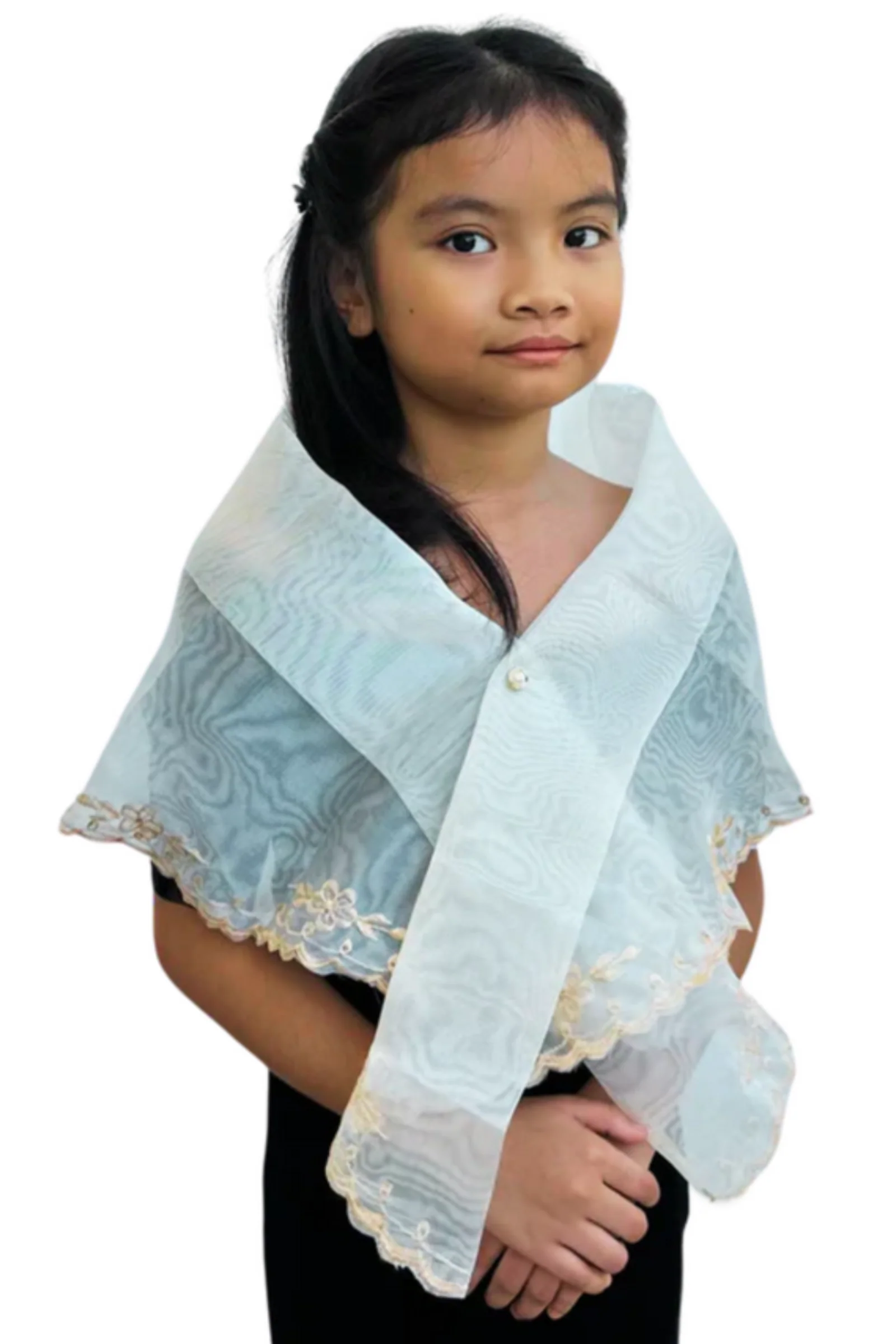 Premium Organza Girls Filipiniana Alampay - Natalie - LZ001 - Image 3