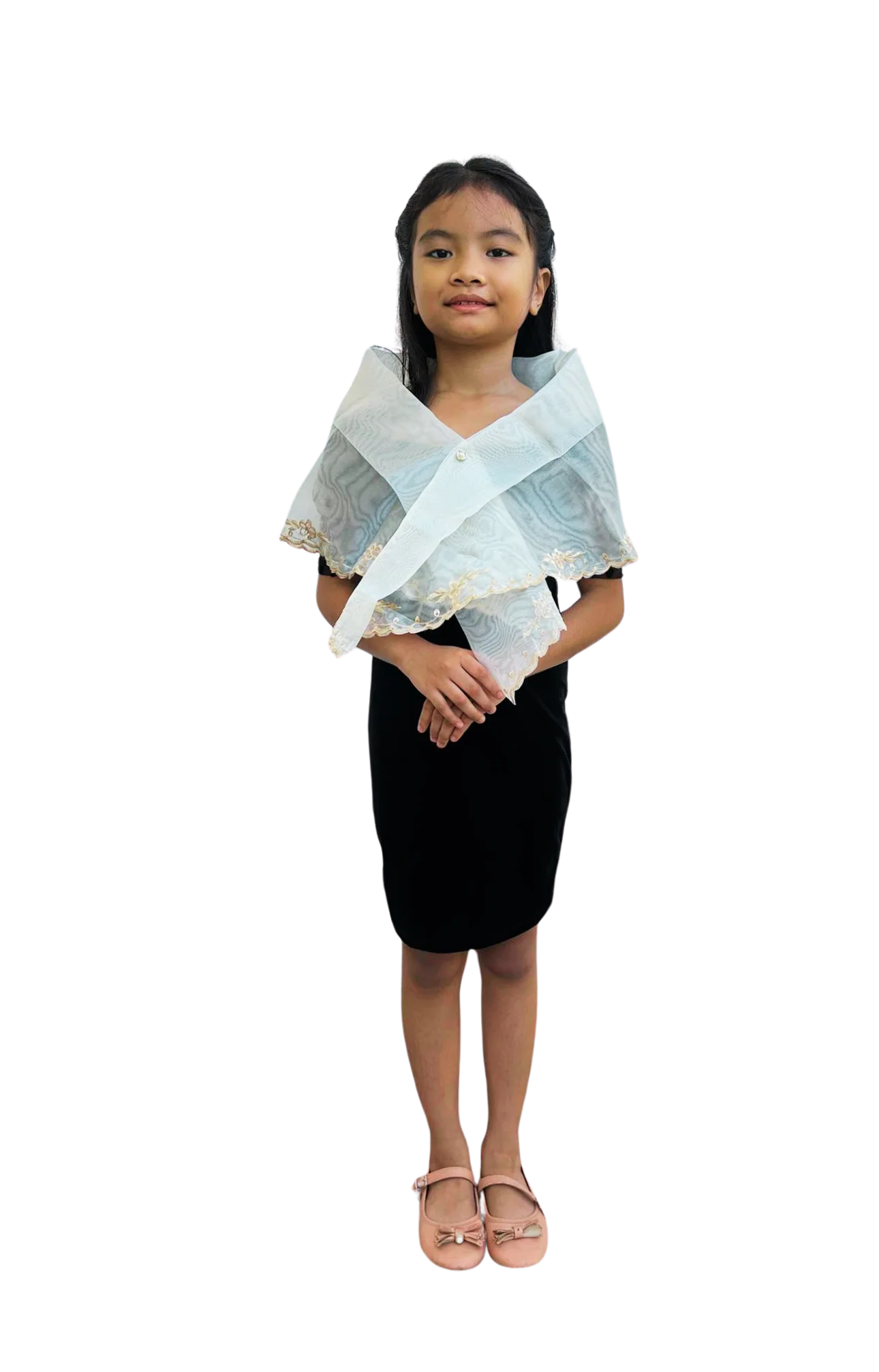 Premium Organza Girls Filipiniana Alampay - Natalie - LZ001 - Image 4