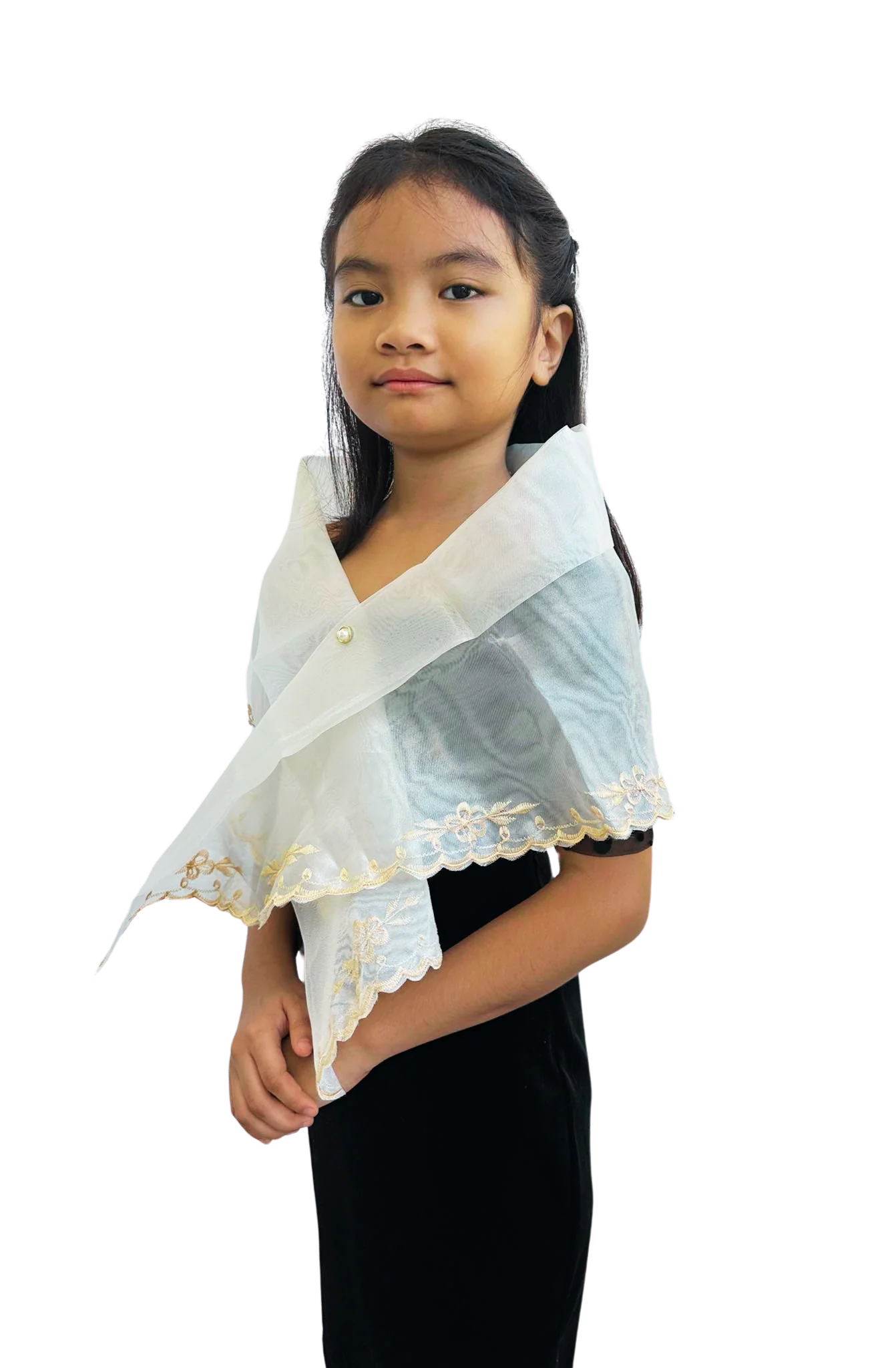 Premium Organza Girls Filipiniana Alampay - Natalie - LZ001 - Image 6